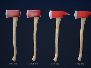fire axes 1 plus 1 pbr game ready 3D Model