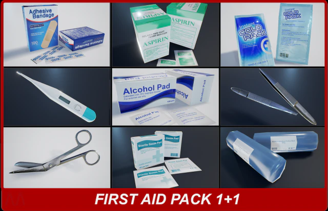 first aid pbr pack 1 plus 1 3D Model .c4d .max .obj .3ds .fbx .stl .blend 
