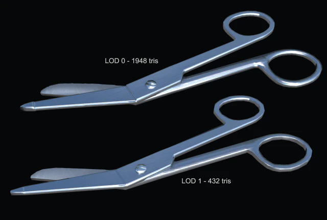 scissors pbr game ready 3D Model .c4d .max .obj .3ds .fbx .stl .blend 