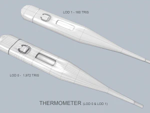 term&oacute;metro pbr baja poli Modelo 3D