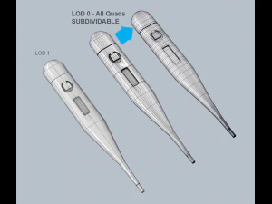 term&oacute;metro pbr baja poli Modelo 3D