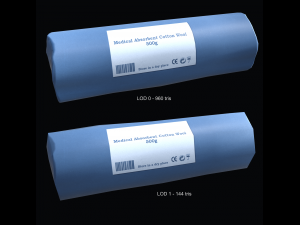 cotton wool pbr game ready Model 3D