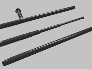 3 batons pack game ready 3 plus 3 3D Model