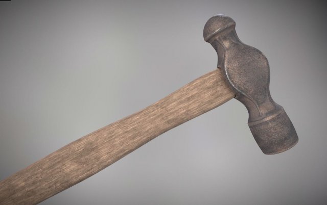 ball peen hammer pbr Modelo 3D .c4d .max .obj .3ds .fbx .stl .blend 