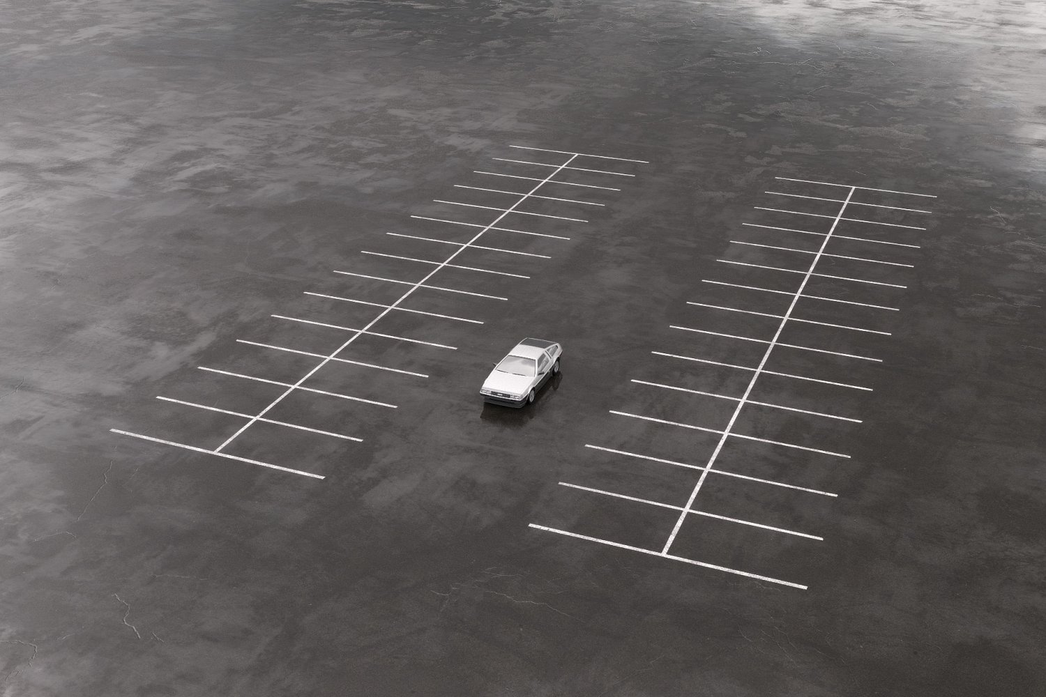 Universal wet asphalt 3D Model in Cityscapes 3DExport