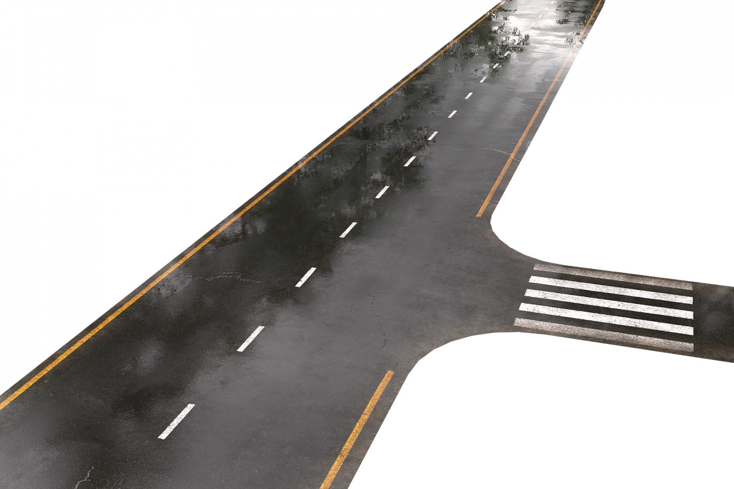 Universal wet asphalt 3D Model in Cityscapes 3DExport