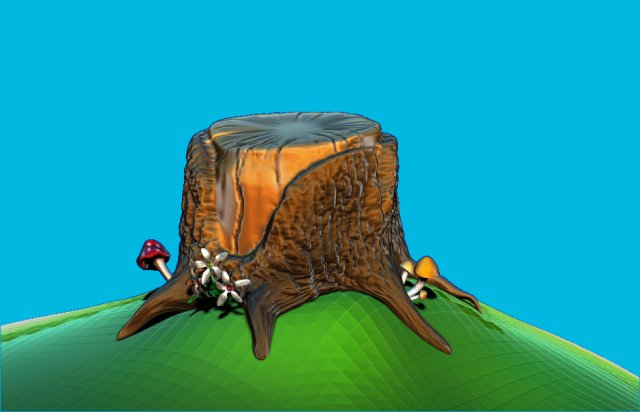 stump 3D Model .c4d .max .obj .3ds .fbx .stl .blend 