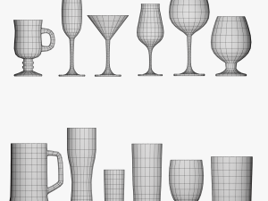 glass set 3D 模型