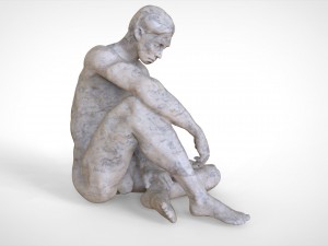 man sitting statue 3D 모델