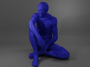 man sitting statue 3D 모델