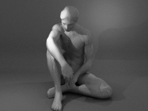 man sitting statue 3D 모델