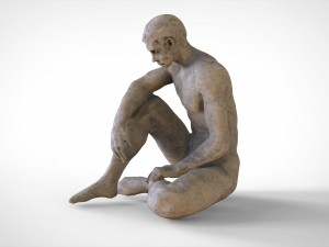 man sitting statue 3D 모델