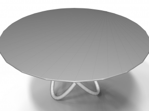 table with glass base and elliptical wooden base 3D Modell