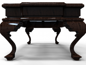 classic wooden table with glass center 3D 模型