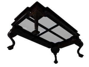 classic wooden table with glass center 3D 模型
