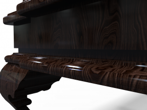 classic wooden table with glass center 3D 模型