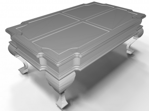 classic wooden table with glass center 3D 模型