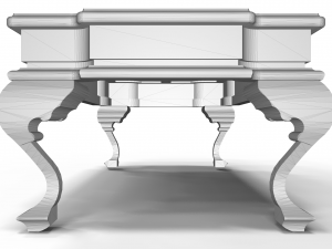 classic wooden table with glass center 3D 模型