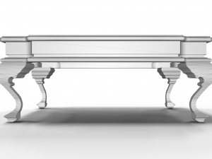 classic wooden table with glass center 3D 模型