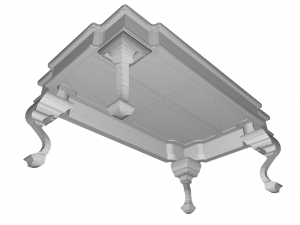 classic wooden table with glass center 3D 模型