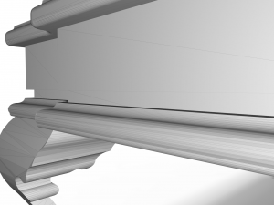 classic wooden table with glass center 3D 模型