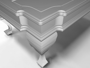 classic wooden table with glass center 3D 模型