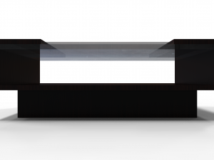 modern wood table with glass cover 3D 模型