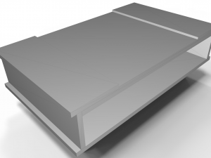 modern wood table with glass cover 3D 模型