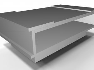 modern wood table with glass cover 3D 模型
