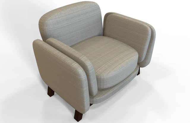 individual modern armchair 3D Model .c4d .max .obj .3ds .fbx .stl .blend