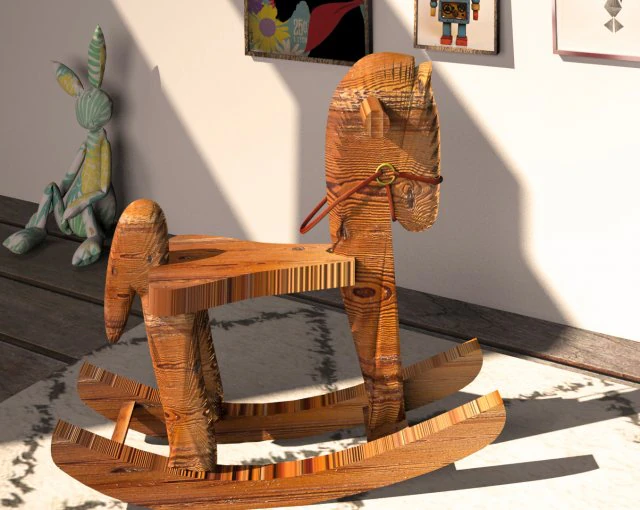 rocking horse 3D Model .c4d .max .obj .3ds .fbx .stl .blend 