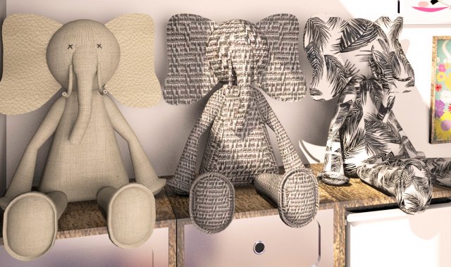 elephant doll 3Dモデル .c4d .max .obj .3ds .fbx .stl .blend 