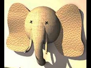 elephant 3d wall doll element Modèle 3D