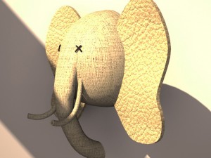 elephant 3d wall doll element Modèle 3D