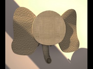 elephant 3d wall doll element Modèle 3D