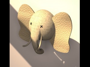 elephant 3d wall doll element Modèle 3D