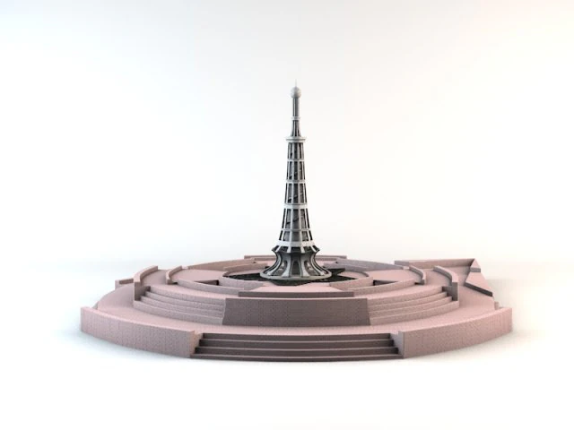 minar-e-pakistan lahore 3D Model .c4d .max .obj .3ds .fbx .stl .blend