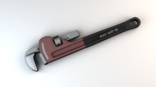 pipe wrench low poly 3D Model .c4d .max .obj .3ds .fbx .stl .blend 