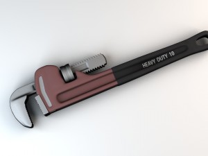 pipe wrench low poly 3D Model