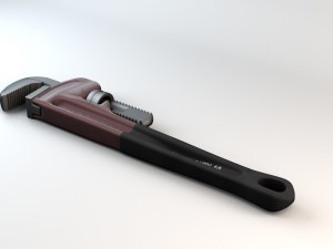 pipe wrench low poly 3D Model
