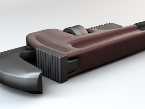 pipe wrench low poly 3D Model