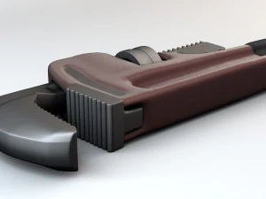 pipe wrench low poly 3D Model