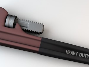 pipe wrench low poly 3D Model