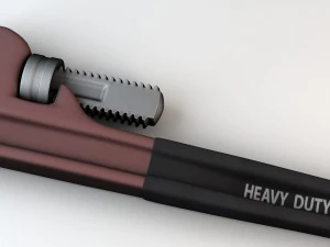 pipe wrench low poly 3D Model
