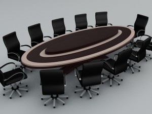 office table with chairs 3D Model