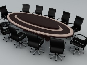 office table with chairs 3D 模型