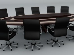 office table with chairs 3D Model