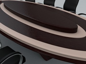 office table with chairs 3D 模型