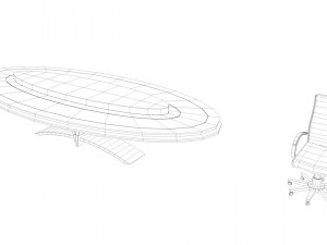 office table with chairs 3D 模型