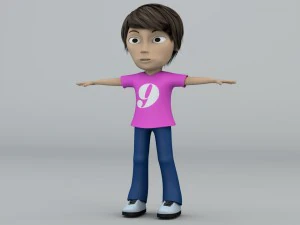 girl hoverboard rider 3D Model